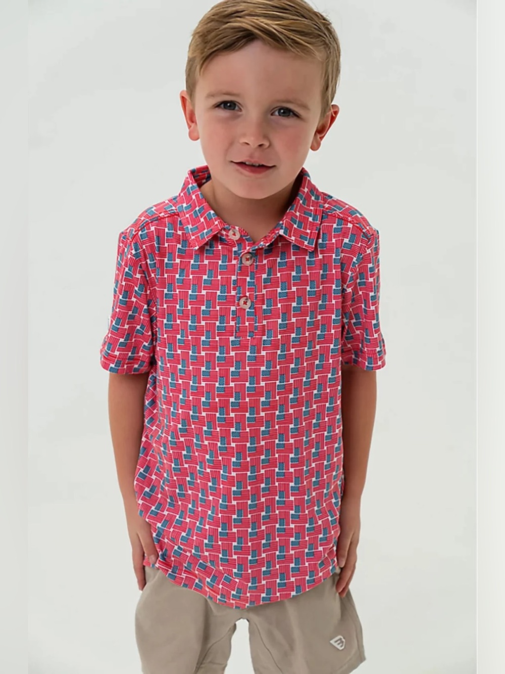 Burlebo Youth Polo - American Flag Print